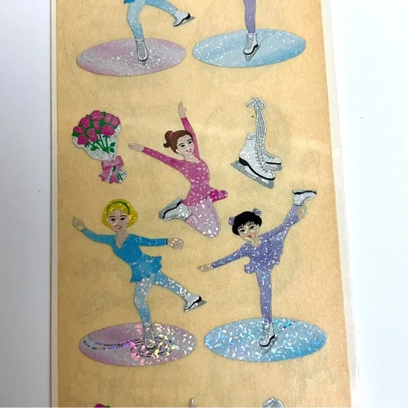 Vintage Sandylion Sticker Shimmers Fairies & Pismatic Figure Ice Skating SEALED - Picture 10 of 11